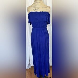 Stella Cruz Women’s Strapless Maxi Dress in Cobalt Blue Sz S